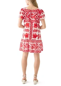 Petite Sleeveless Printed Mini Dress