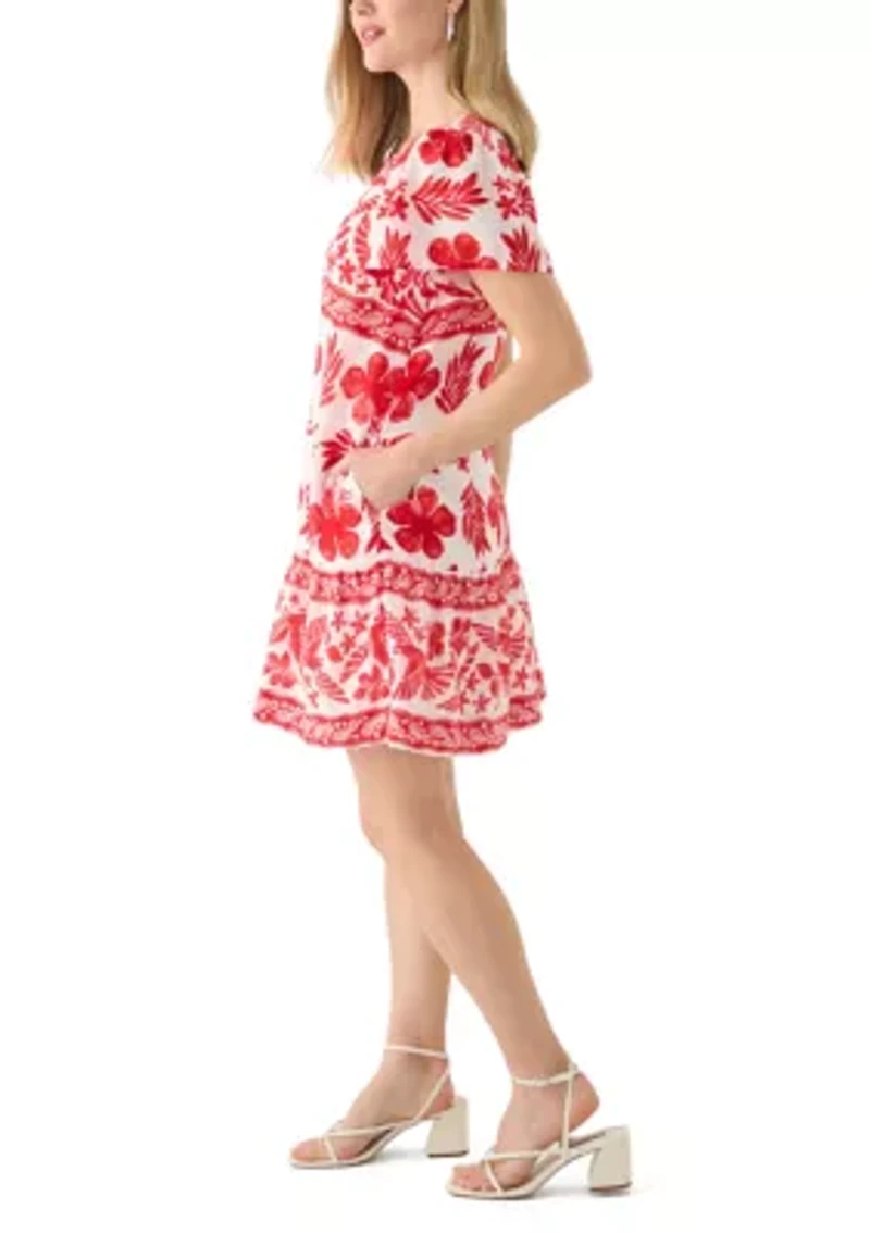 Petite Sleeveless Printed Mini Dress