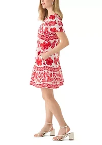 Petite Sleeveless Printed Mini Dress