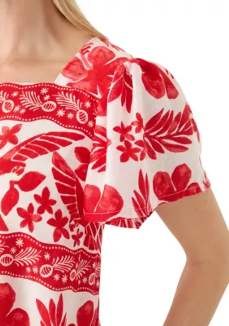 Petite Sleeveless Printed Mini Dress
