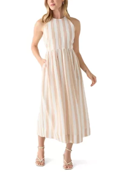 Petite Sleeveless Linen Yarn Dyed Tank Dress