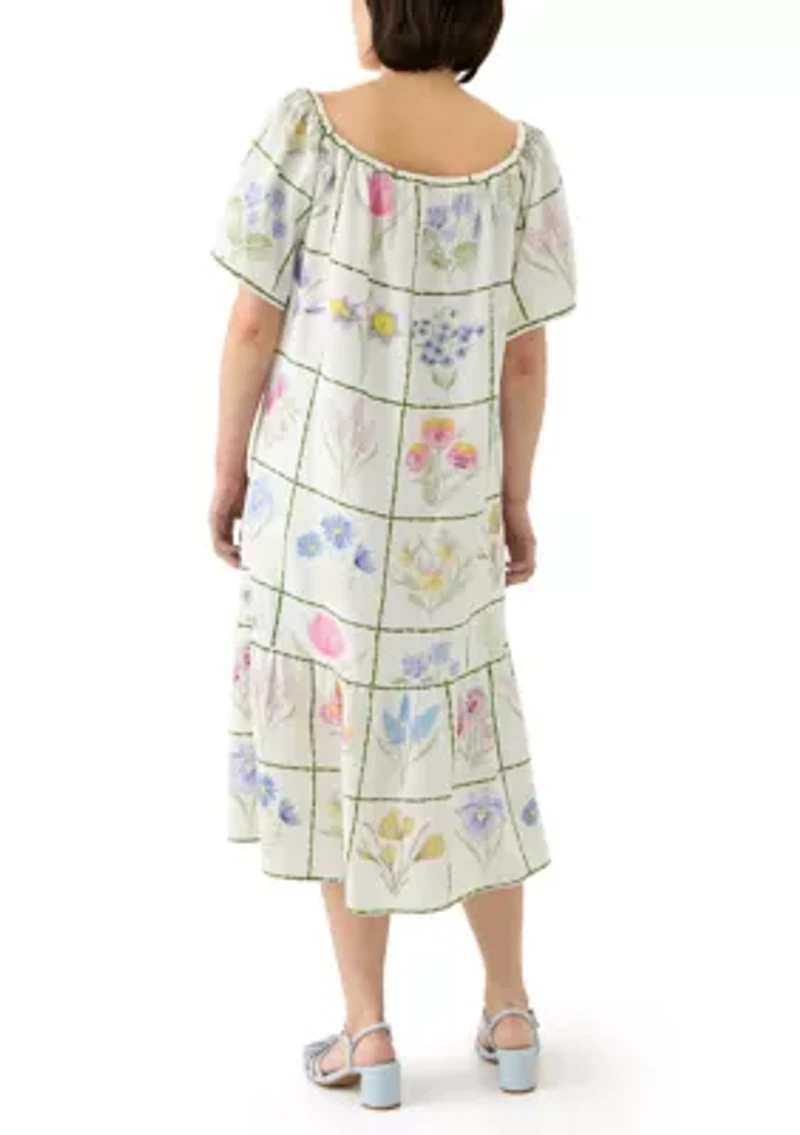 Petite Short Sleeve Embellished Dress