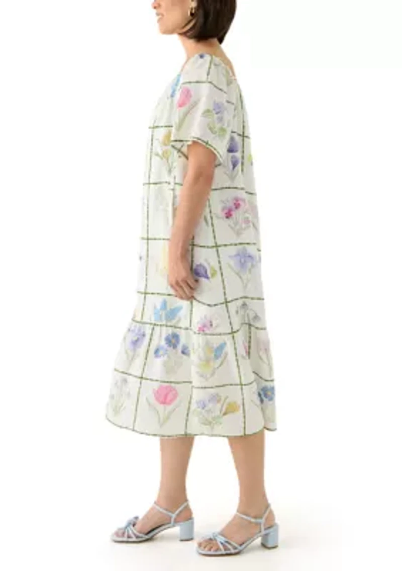 Petite Short Sleeve Embellished Dress