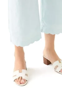 Petite Linen Scallop Trousers