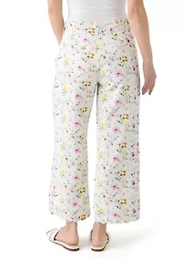 Petite Linen Scalloped Pants
