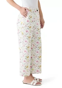 Petite Linen Scalloped Pants