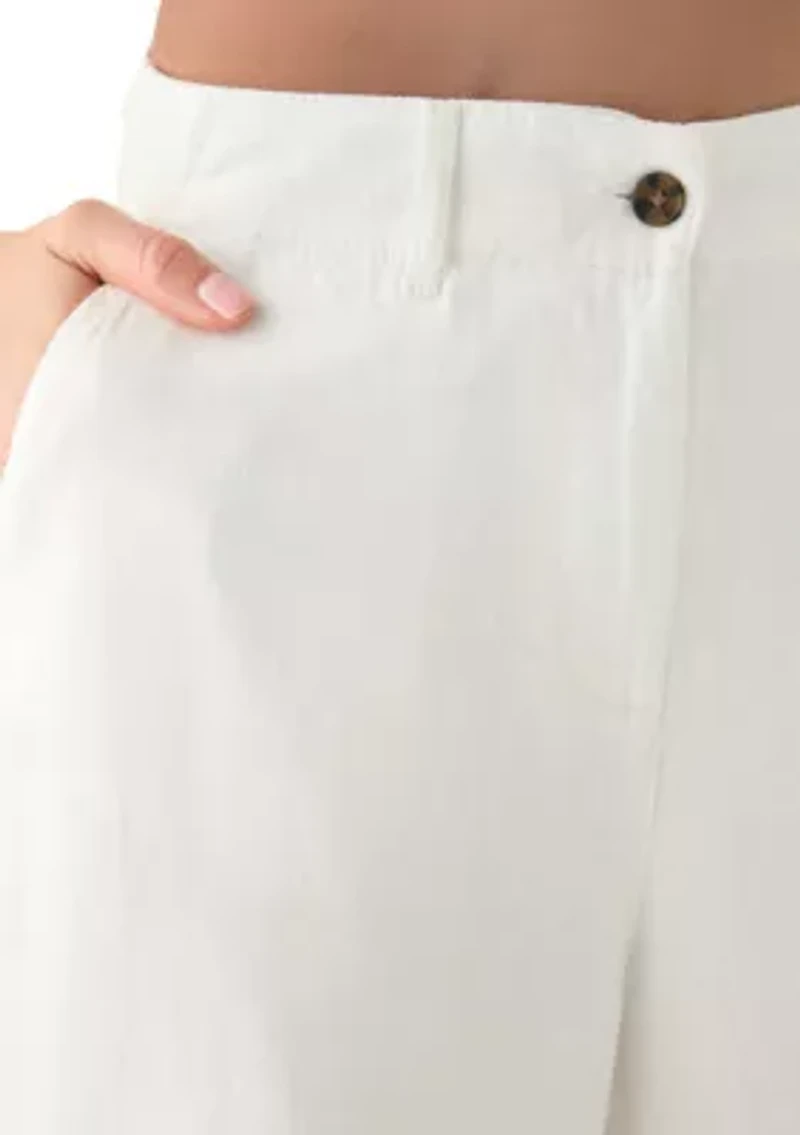 Petite Linen Wide Leg Pants