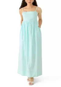 Petite Sleeveless Scallop Maxi Dress
