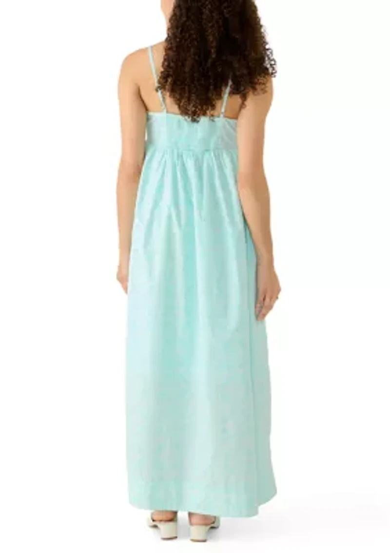 Petite Sleeveless Scallop Maxi Dress