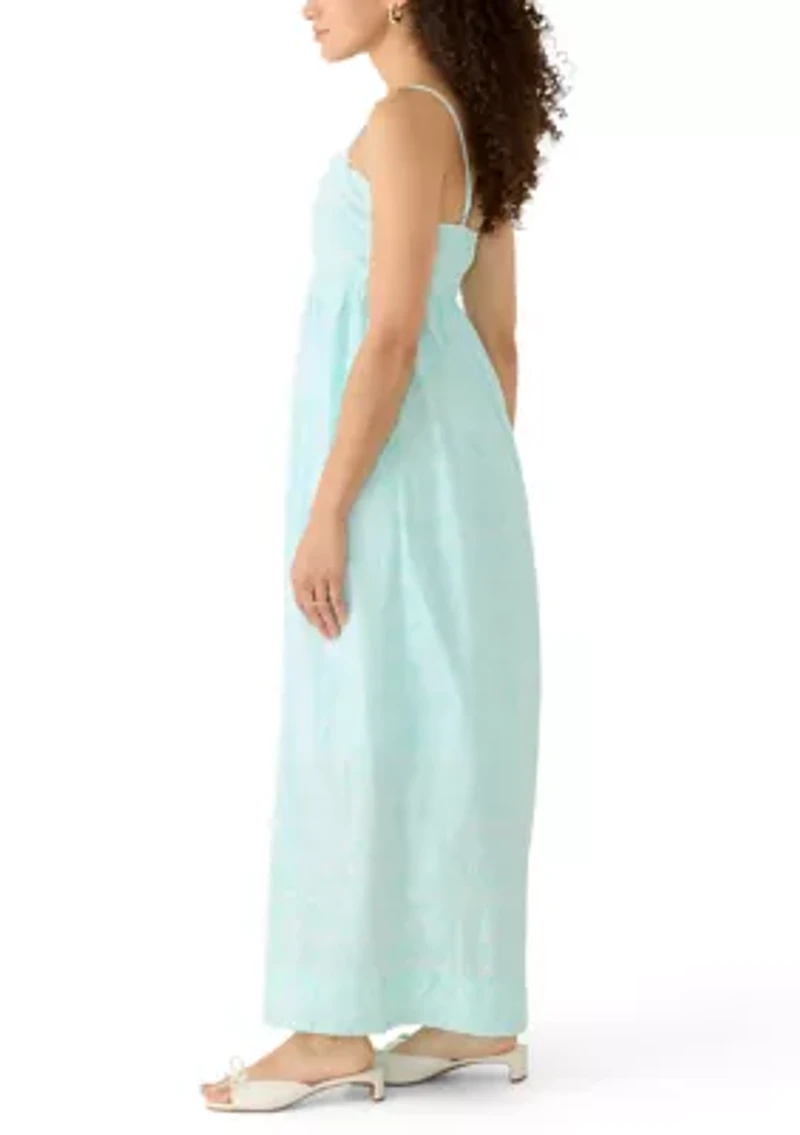 Petite Sleeveless Scallop Maxi Dress