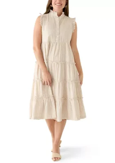 Petite Sleeveless Ruffle Tier Midi Dress