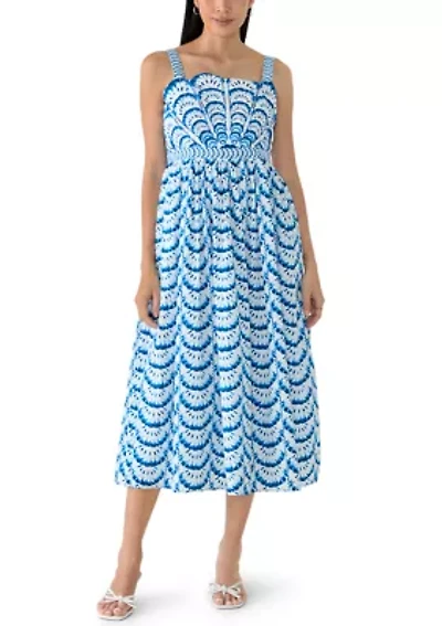 Petite Sleeveless Printed Midi Dress