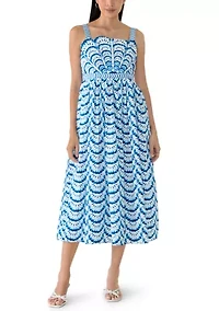 Petite Sleeveless Printed Midi Dress