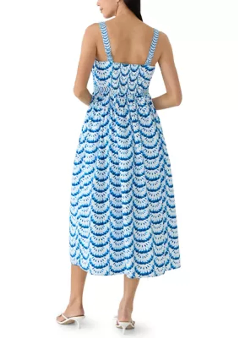 Petite Sleeveless Printed Midi Dress
