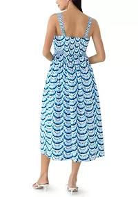 Petite Sleeveless Printed Midi Dress