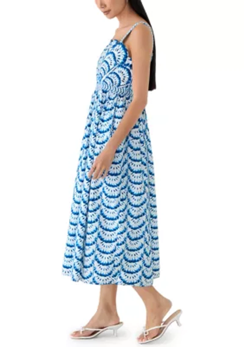 Petite Sleeveless Printed Midi Dress