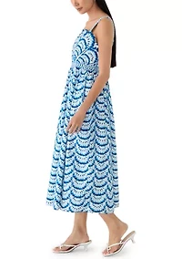 Petite Sleeveless Printed Midi Dress