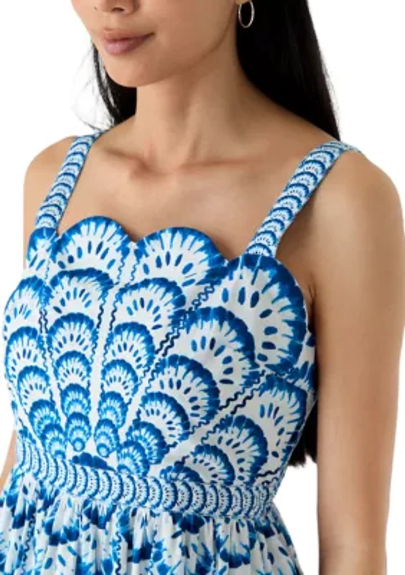 Petite Sleeveless Printed Midi Dress
