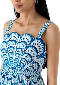 Petite Sleeveless Printed Midi Dress