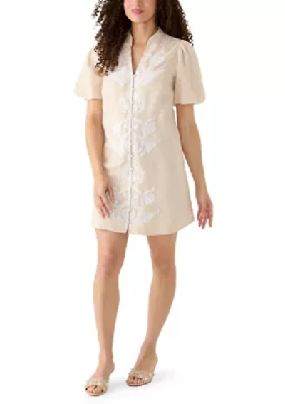 Petite Button Front A-Line Dress