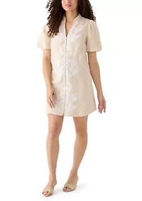 Petite Button Front A-Line Dress