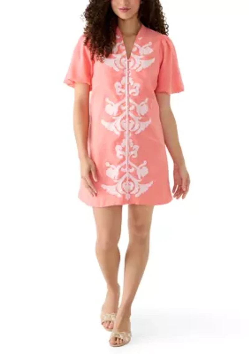 Petite Button Front A-Line Dress