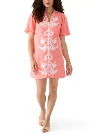 Petite Button Front A-Line Dress