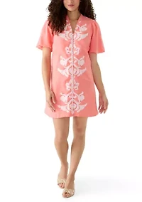 Petite Button Front A-Line Dress