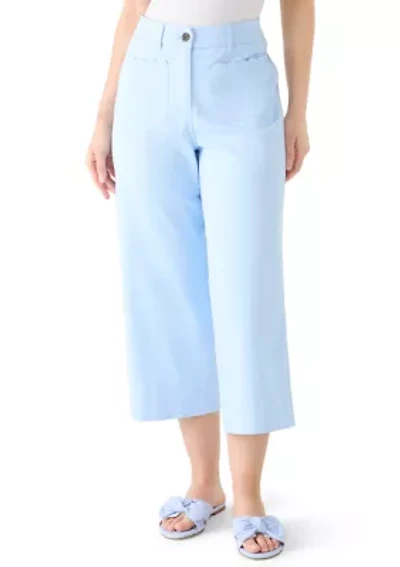 Petite Scallop Twill Pants
