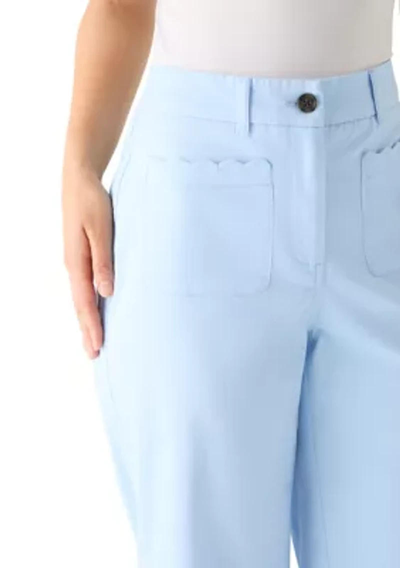 Petite Scallop Twill Pants