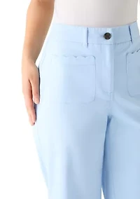 Petite Scallop Twill Pants