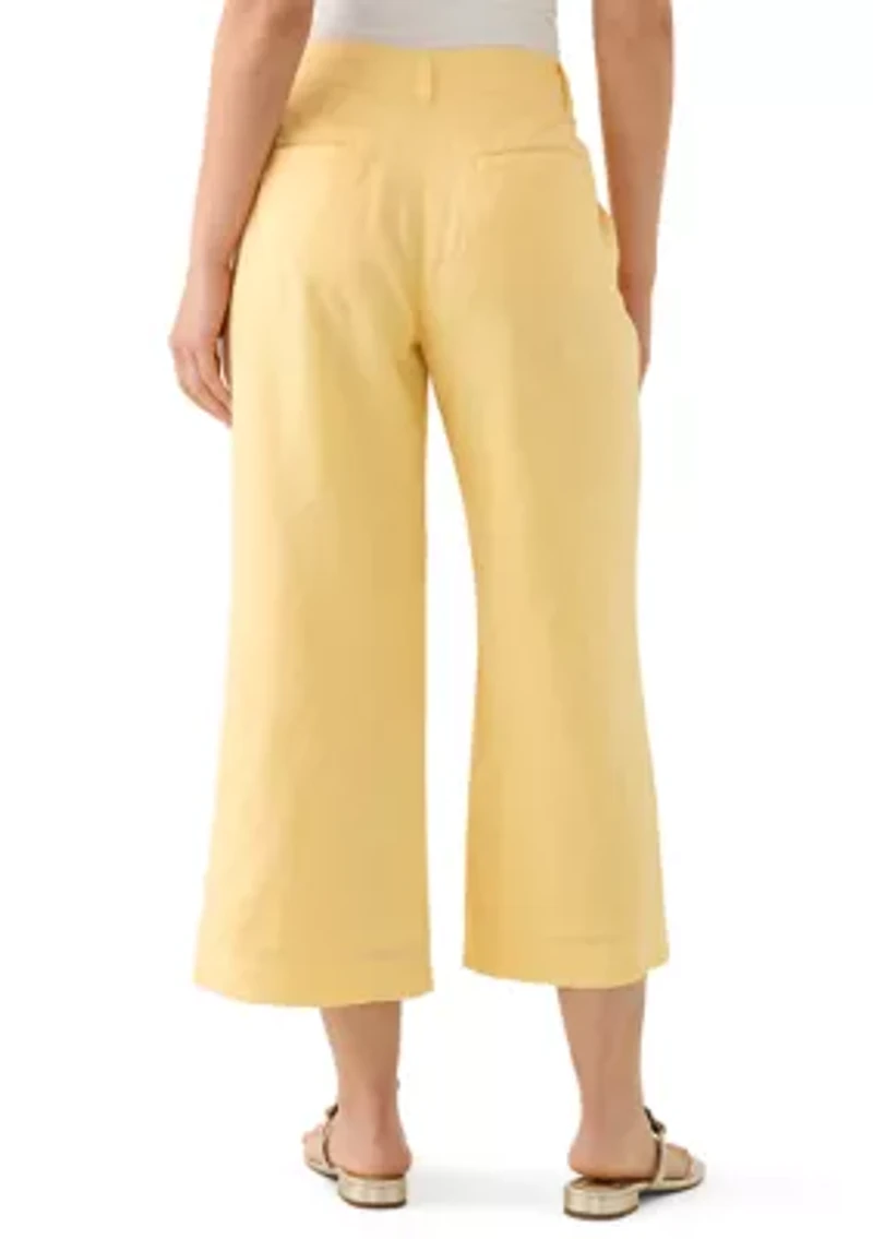 Petite Linen Cropped Pants