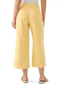 Petite Linen Cropped Pants