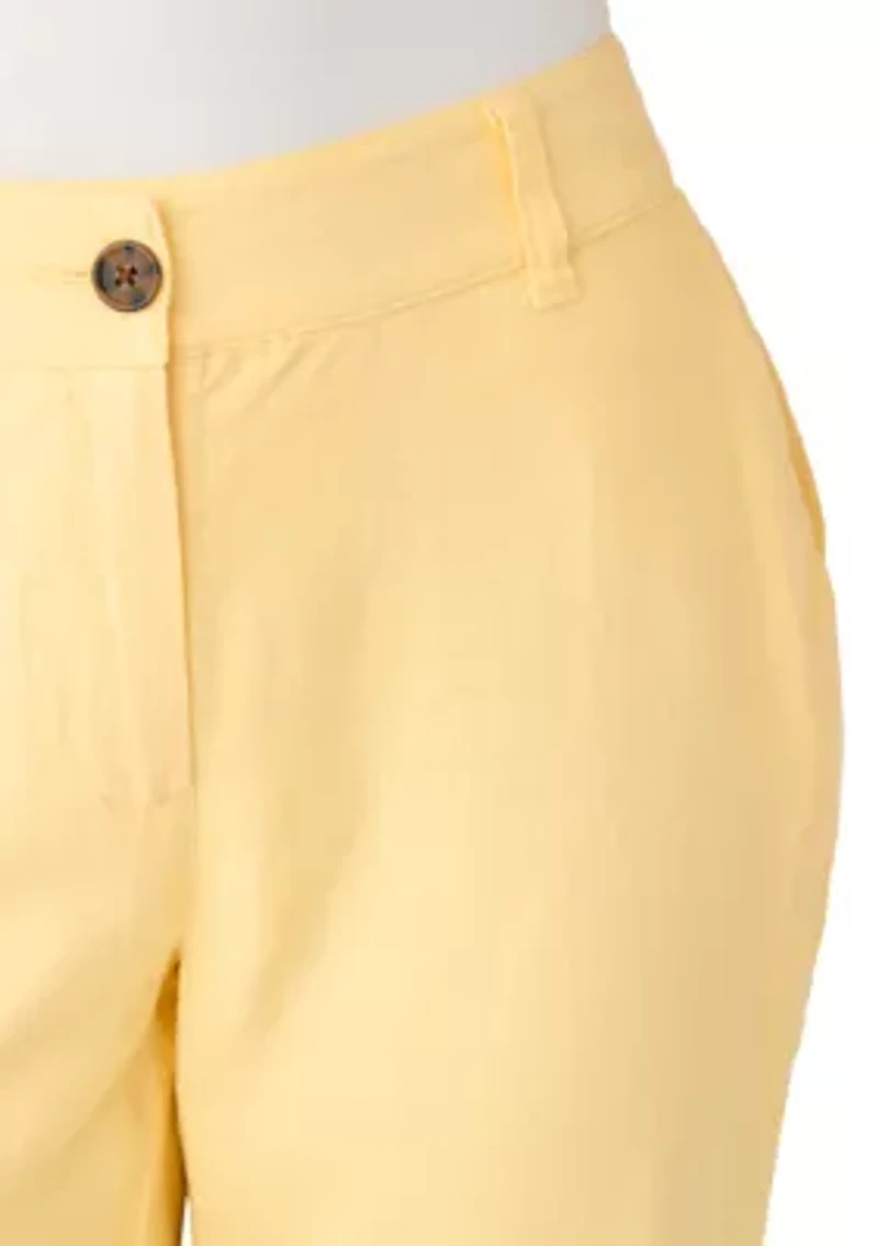 Petite Linen Cropped Pants