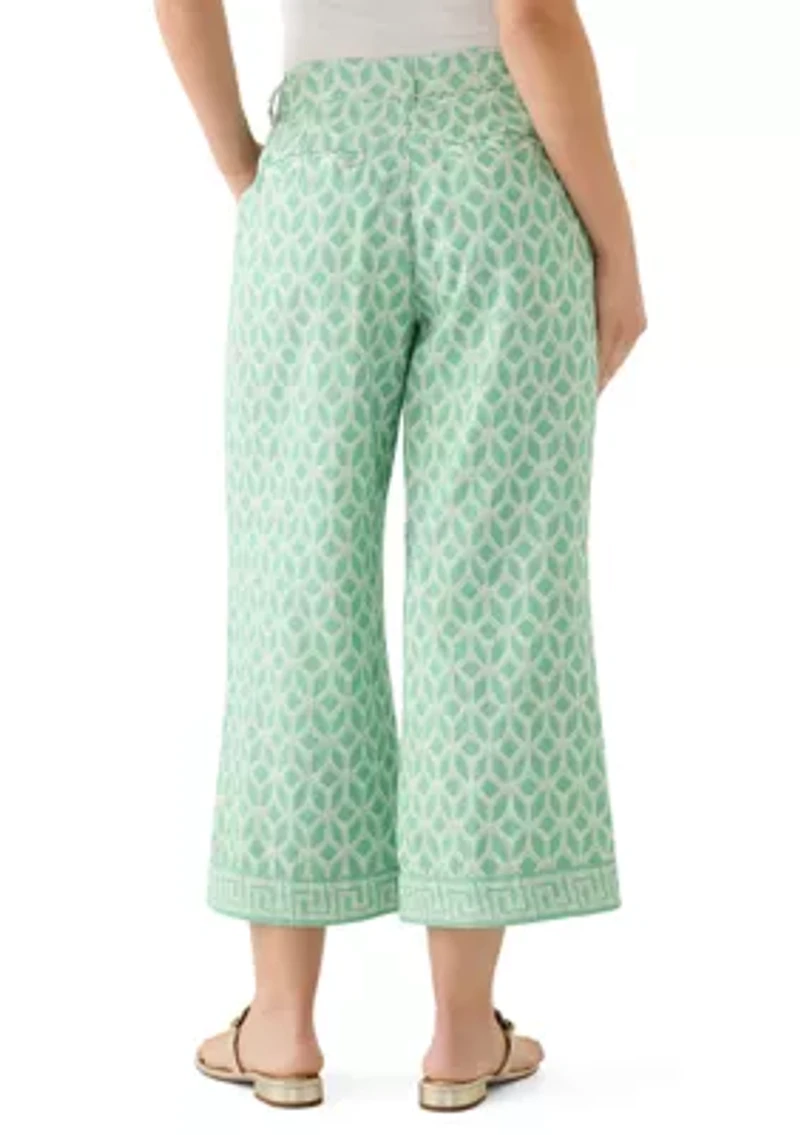 Petite Linen Cropped Pants