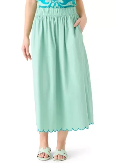 Petite Midi Embroidered Skirt