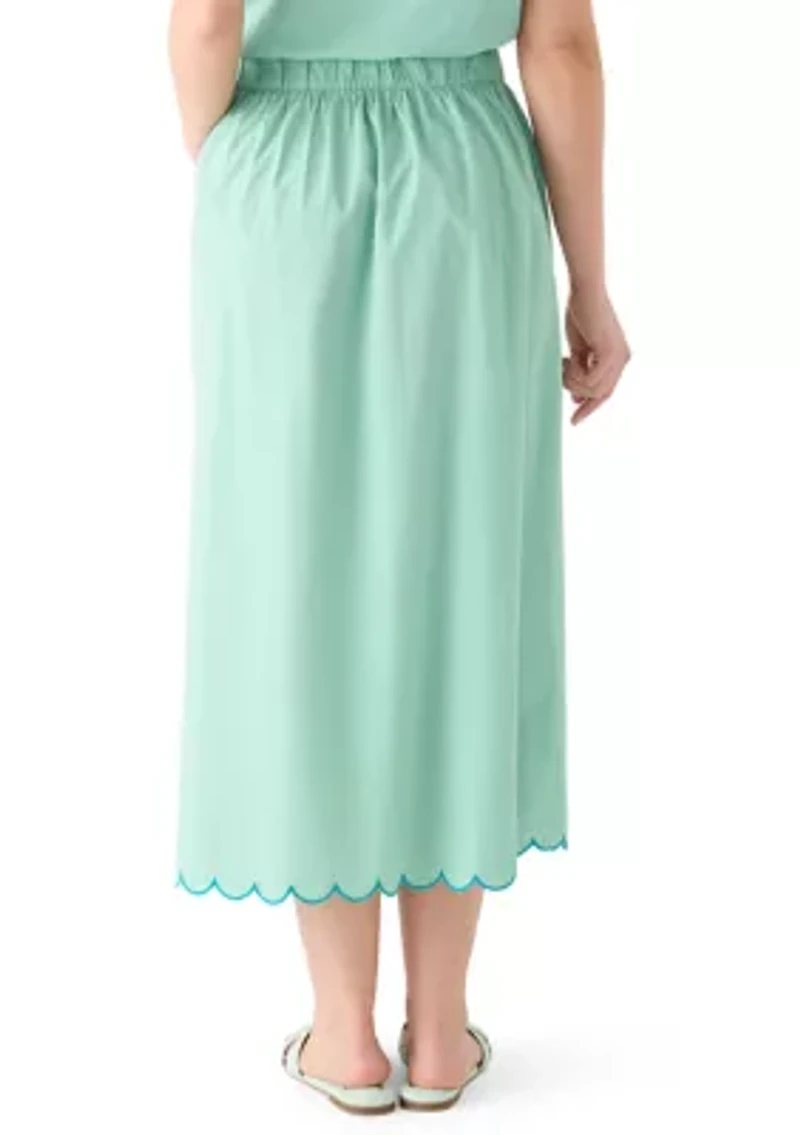 Petite Midi Embroidered Skirt