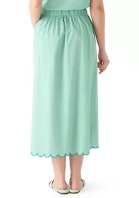 Petite Midi Embroidered Skirt