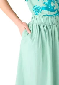 Petite Midi Embroidered Skirt