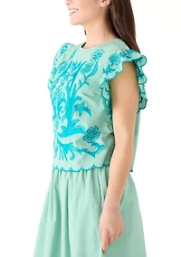 Petite Short Flutter Sleeve Top