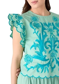 Petite Short Flutter Sleeve Top