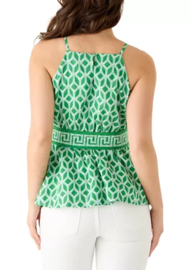 Petite Sleeveless Halter Neck Belted Top