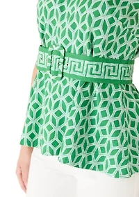 Petite Sleeveless Halter Neck Belted Top