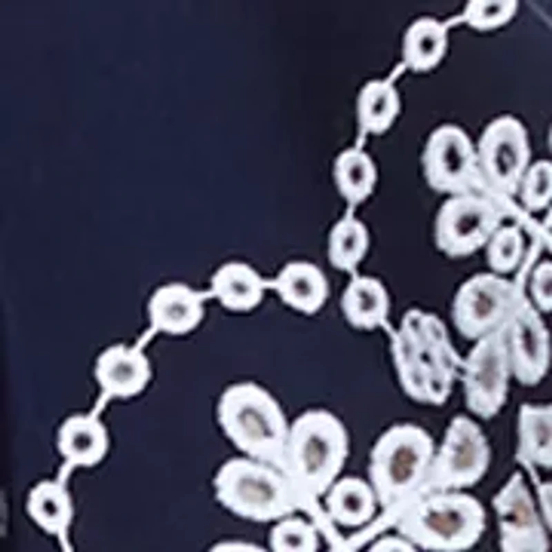 Plus Embroidered Scallop Sleeve Top