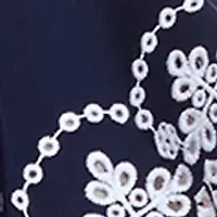 Plus Embroidered Scallop Sleeve Top