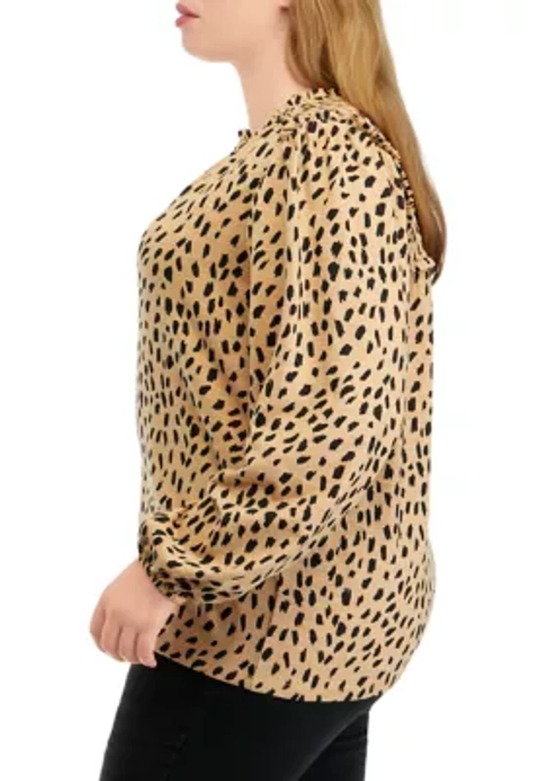 Plus Printed V-Neck Top