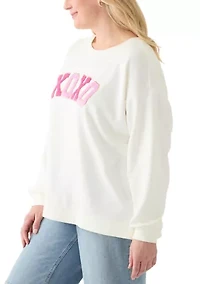 Plus Long Sleeve Patch Sweeper Sweatshirt
