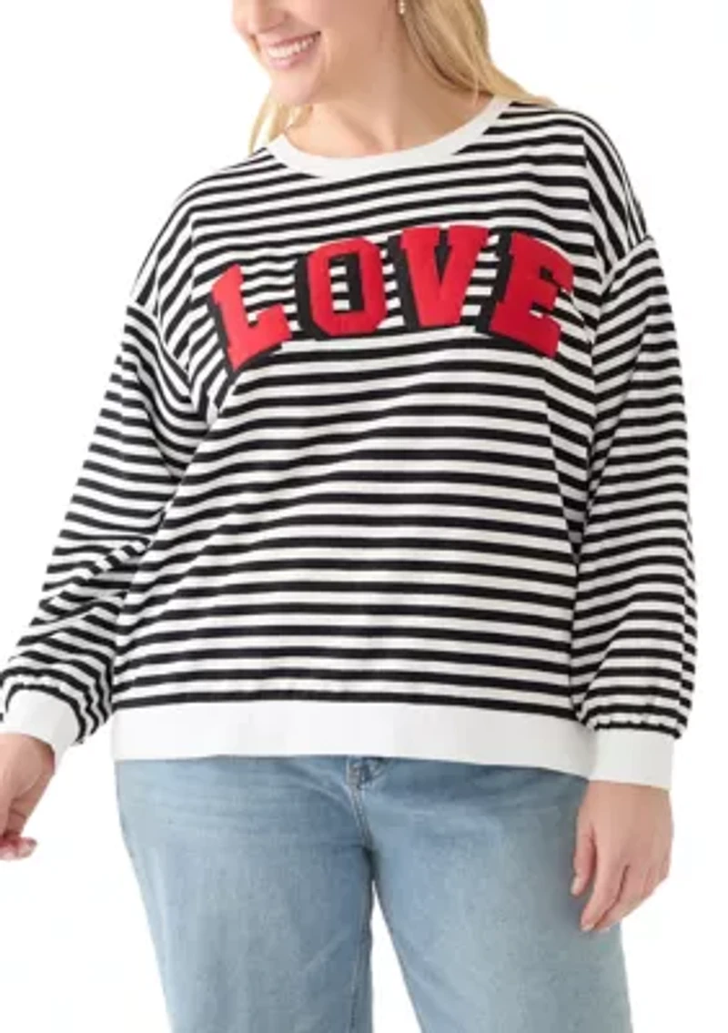 Plus Long Sleeve Patch Sweeper Sweatshirt