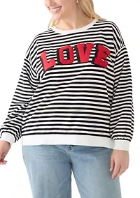 Plus Long Sleeve Patch Sweeper Sweatshirt