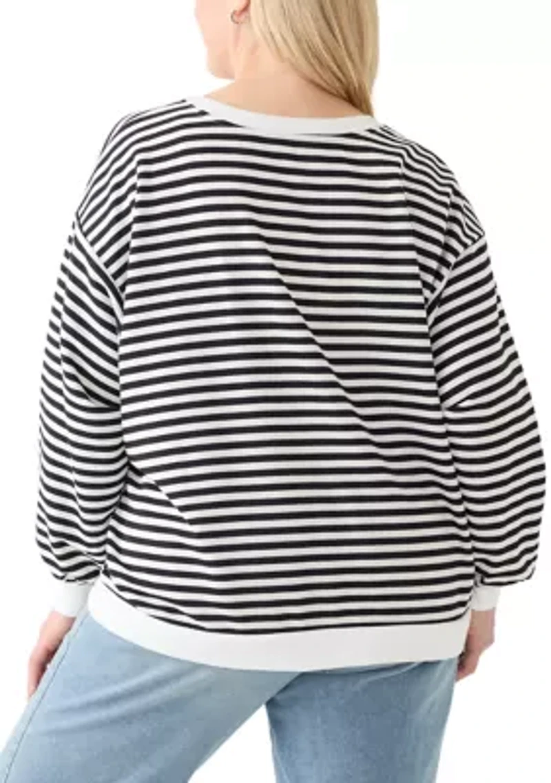 Plus Long Sleeve Patch Sweeper Sweatshirt